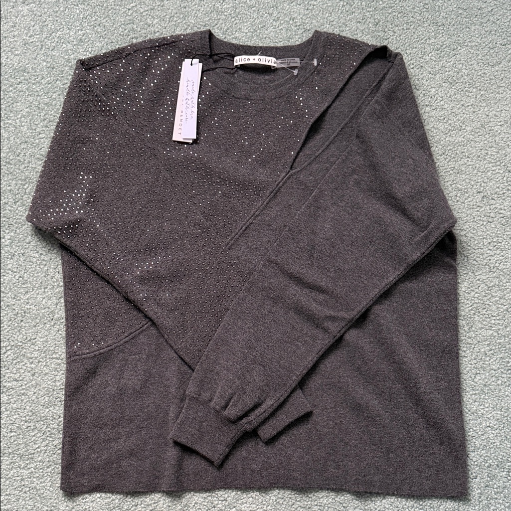 Alice + Olivia Grey Crewneck Sweater